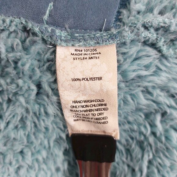 Soft Surroundings Women’s M Teal Sherpa Fleece Pullover Jacket Quarter Zip Cozy - Picture 7 of 7